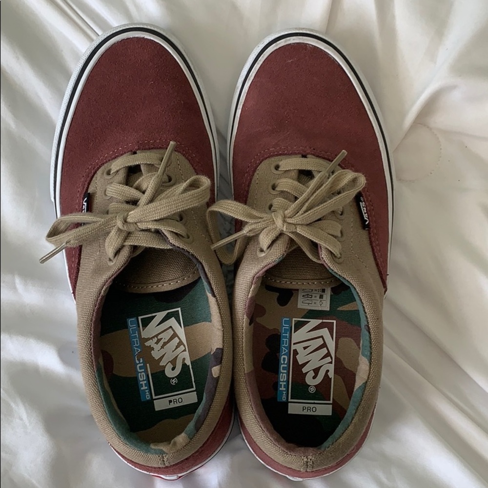 Women’s vans era pro size 8 mauve/olive/camo